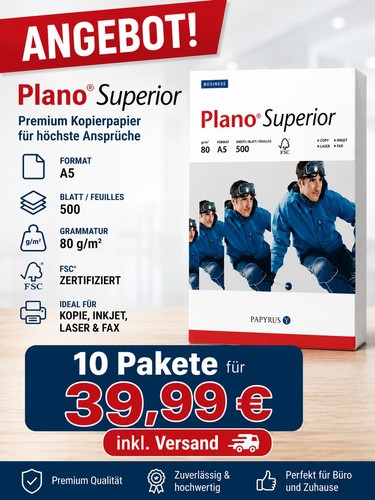 Plano superior papier a5 - 10,